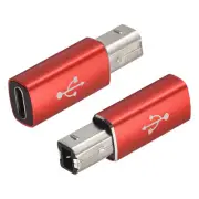 USB C to Printer Convert Adapters Type C to USB B Adapters Red /1 Pcs