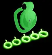 Luminous Chastity Cage Transvestite Negative Chastity Lock Luminous SM Cock Cage for Men Penis Erection Control Lightweight Penis Cage Adult Sex Toys with 5 Rings