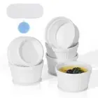 7 OZ Ramekins Oven SafePorcelain Creme Brulee Ramekins for BakingWhite Cerami...