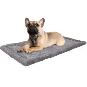 Dog Crate Pad 30x19 inch Gray Memory Foam Dog Bed Mat for Small Medium Dog Gr...