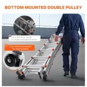 20FT Telescoping A Frame Extension Ladder Multi-Function Folding Portable Tool