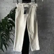 Ralph Lauren Cream Ivory Belted Paperbag Stretch Corduroy Pant Size 5 NWT