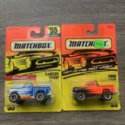 Matchbox Superfast ford f100 Pickup blue and orange lot of two. Rare!!!
