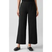 Eileen Fisher Ankle Wide Leg Pants in Black at Nordstrom, Size Medium