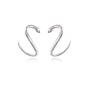 Culturesse Cassidy Artisan 15mm Dainty Serpent Stud Earrings Sterling Silver
