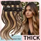 One Piece 100% Thick Clip In REMY Human Hair Extensions 3/4 Full Head 16-24"