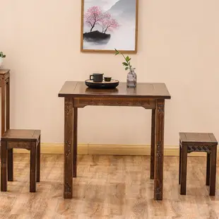 餐桌 餐臺 楠竹小戶型四方桌 仿古正方形吃飯桌子茶桌 中式家用餐桌