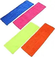 FRCOLOR 4pcs Coral Fleece Floor Mop Pads Reusable Cleaning Accessories for Smooth Surfaces Quick Drying Easy Installation for Floors Tiles Marble
