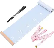 ANDRESLAD Hanging Canvas Height Measuring Ruler for Growth Chart Blue Easy to Pack Carry for Nursery Decor Fun Functional Height Measurement Tool