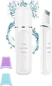 Ultrasonic Facial Skin Scrubber for Wet Skin, Blackheads Remover and Facial Pores Cleaner, Facial Scrubber Spatula, for Facial Deep Cleansing (Standard)