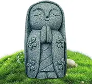Mihauuke Buddha Statue Outdoor | Stone Monk Statues for Garden - Adorable Spiritual Buddhist Sculpture for Yoga Bathroom Housewarming Home Fountain Aquarium Meditation