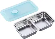 Stainless Steel Snack Containers for Kids - Double Compartment Reusable Snack Containers - Leak-Proof Lunch Boxes for Sports Picnic Boys Girls Youth Teens Family