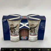 Scotland Shot Glasses Set of 2 Souvenirs Kilt Beer White Scottish Terrier Dog