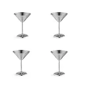 Stainless Steel Glasses Set Of 4, 8 Metal Glasses, Unbreakable, Durable, Mirror Finish