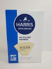 Harris Coffee Paper Filter Natural Coffee Filter 40pc Size 4 10-12 Cup