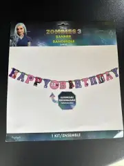 Zombies 3 Disney Movie Happy Birthday Banner Party Decoration NEW