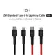 ZMI紫米MFi編織線充電線傳輸線USB-C對Lightning蘋果線AL873K 100cm適用蘋果快充