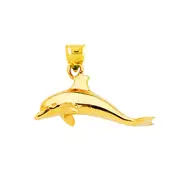14K Gold Dolphin Mini Charm
