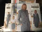 Vogue Sewing Pattern 2090 Tamotsu Womens Jacket Modest Shirt Dress Size 8-10-12