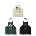 3pcs Bib Apron 72x65cm Unisex Aprons with 2 Pockets, Black Dark Green Coffee