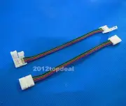 10 PCS 15mm 4 Pin two Connector with Cable For SMD LED 5050 RGB Strip Light