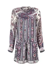 Isabel Marant Étoile Purple Floral Long Sleeve Playsuit