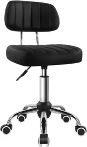 BFTOU Black Square Swivel Stool with Wheel Perfect for Work SPA Shop Massage Hei