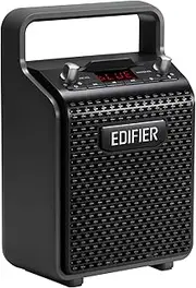 Edifier PP205 Portable Party Speakers Bluetooth Wireless, 24W Desktop MP3 Player with Bluetooth 5.0, Line in, USB-A, Micro SD Card Input, 8H Playtime, Wired Mic Supported for Karaoke PA, Beach, Travel