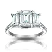 2.10 ct Ladies Emerald Cut Diamond Engagement Ring In Platinum