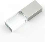 8GB USB 2.0 LED Light Flash Drive Crystal Transparent Glass Pen Drive Memory Stick Thumb Drives Pendrive