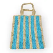 Ashland Paper Woven Bag Stripped Tote Bag Boho Beach Cottagecore Coastal Grandma