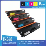 5x TONER TN-348 TN-340 X for BROTHER HL-4150CDN HL-4570CDW MFC-9460 MFC-9970CDW