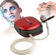 Air Brush,Handheld Airbrush Kit Portable Air Brush Spray Gun Kit Dual Action Set for Cake Decorating Makeup Art Nail Model Painting Tattoo Manicure,Red