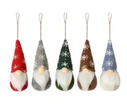 C287 5PCS Christmas Snowflake Knitted Doll Faceless Doll Christmas Tree Decoration Pendant Desktop Ornament