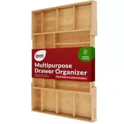 Boxiki Kitchen Wooden Spice Rack and Drawer Organizer, Silverware Utensil Tra...