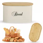 Bamboo Chopping Board Lid Kitchen Bread Bin
