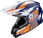 Scorpion VX-16 Evo Air Slanter, motocross helmet , color: Dark Blue/Orange , size: XL