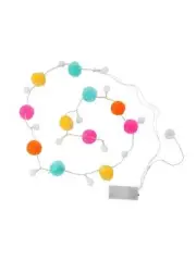 Beacon Lighting LEDlux Pom Pom 12 Light LED String Lights In Multi Colour