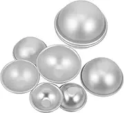 AUTSUPPL 4 Pairs Bath Salt Ball Mold Semicircle Cake Mold Bath Crafting Molds Dome Cake Pans Round House Mold Small Cake Tin Bath Ball Making Kit Bath Ball Maker Tubs Silver Aluminum Alloy