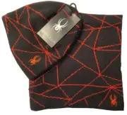 Spyder Beanie Hat & Gaiter Boys Web Winter Set Soft Fleece Black & Red OSFM $40