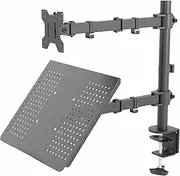 VIVO Black Fully Adjustable 13 to 32 inch Single Computer Monitor and Laptop Desk Mount Combo, Stand with Grommet Option, Fits up to 17 inch Laptops (STAND-V002C)