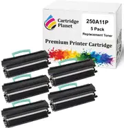 5 Pack Compatible Toner Cartridge for Lexmark E250A11P E250A21P (3,500 Pages) for Lexmark E250D E250DN