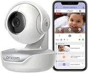 Oricom OBHPTZ Smart HD Video Baby Monitor with Motorised Pan Tilt - Dual Mode (Direct Connect to OBH36T Parent Unit or Remote Viewing via app), Wi-Fi FHSS, Night Vision, Two-Way Comm, Room Temp