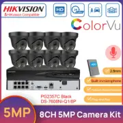 Hikvision 8CH 8POE 4K NVR 5MP MIC ColorVu Security Camera System Kit Plug Play
