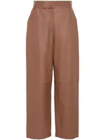 [Fendi] Fendi-Pantaloni Carrot Fit In Pelle-Donna 42 IT