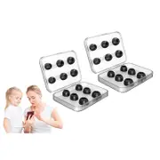 2Pcs 6 Pairs For Airpods Pro Replacement Memory Foam Ear Tips With Noise Reduction Hole-Black