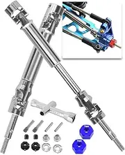 2PCS Rear Stainless Steel Drive Shaft CVD Upgrades Part for 1/10 Traxxas Stampede VXL 4X4 2WD,Rustler VXL 4X4 2WD,Slash VXL 4X4 2WD,Hoss VXL 4X4 2WD,ARRCat #45 Drive Shaft with Hex,Blue