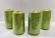 Perial Co 4 Cones Polyester Thread for Sewing Quilting Serger Apple Green