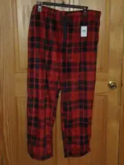 STAFFORD - MEN -MICROFIBER LOUNGE PANTS - RED PLAID - SIZE 2XL ( BLU-02-3 )