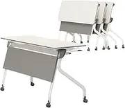 WYYDHGB Folding Computer Table, Flip Top Mobile Training Table with Lockable Wheels for Meeting Room, Training, Media Center, Classroom